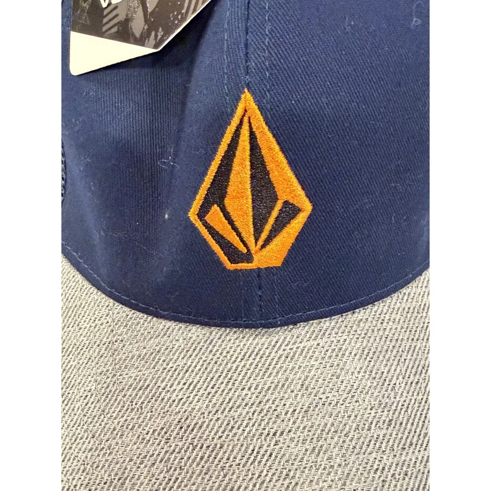 NWT Volcom Full Stone Cheese‎ Hat Navy Gray Trucker Snapback Cap